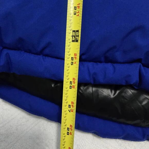 BCBGeneration women's Sz 1XL Colorblock Hooded Puffer Jacket Blue/Blk Utility - Picture 6 of 7